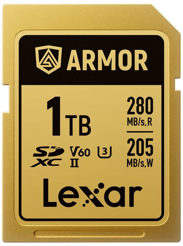 Lexar SDXC ARMOR Gold UHS-II U3, Stainless Steel, IP68 R280/W210 (V60) 1TB Memory Card
