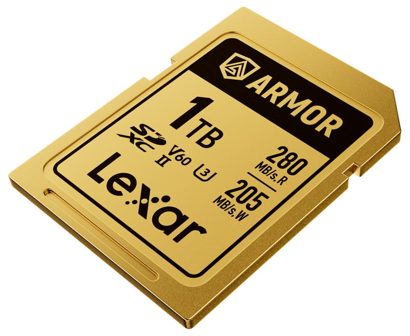 Lexar SDXC ARMOR Gold UHS-II U3, Stainless Steel, IP68 R280/W210 (V60) 1TB Memory Card