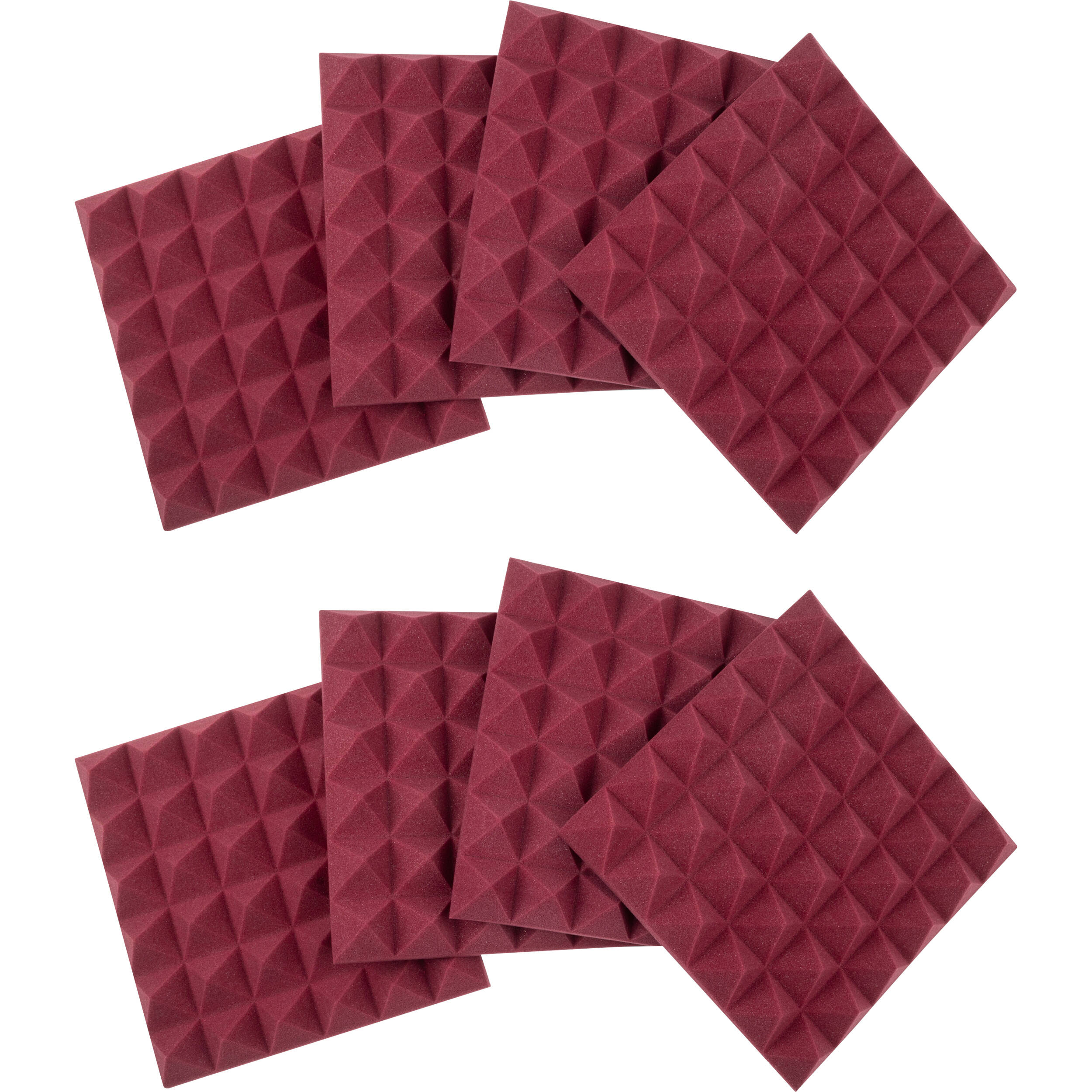 Gator akustisk pyramidepanel 12x12" (bordeaux, 8 stk.)