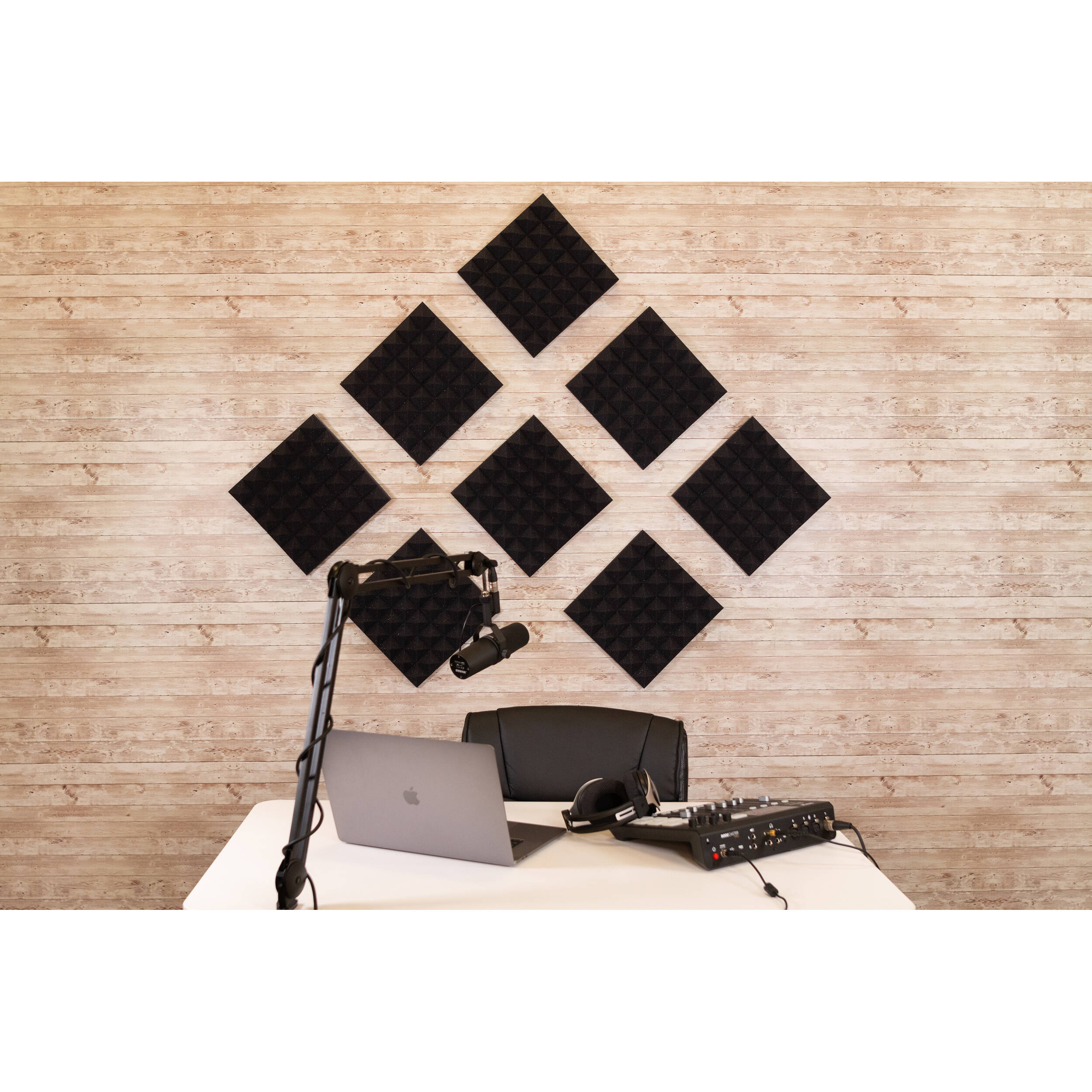 Gator Acoustic Pyramid Panel 12x12" (Charcoal, 8pcs.)