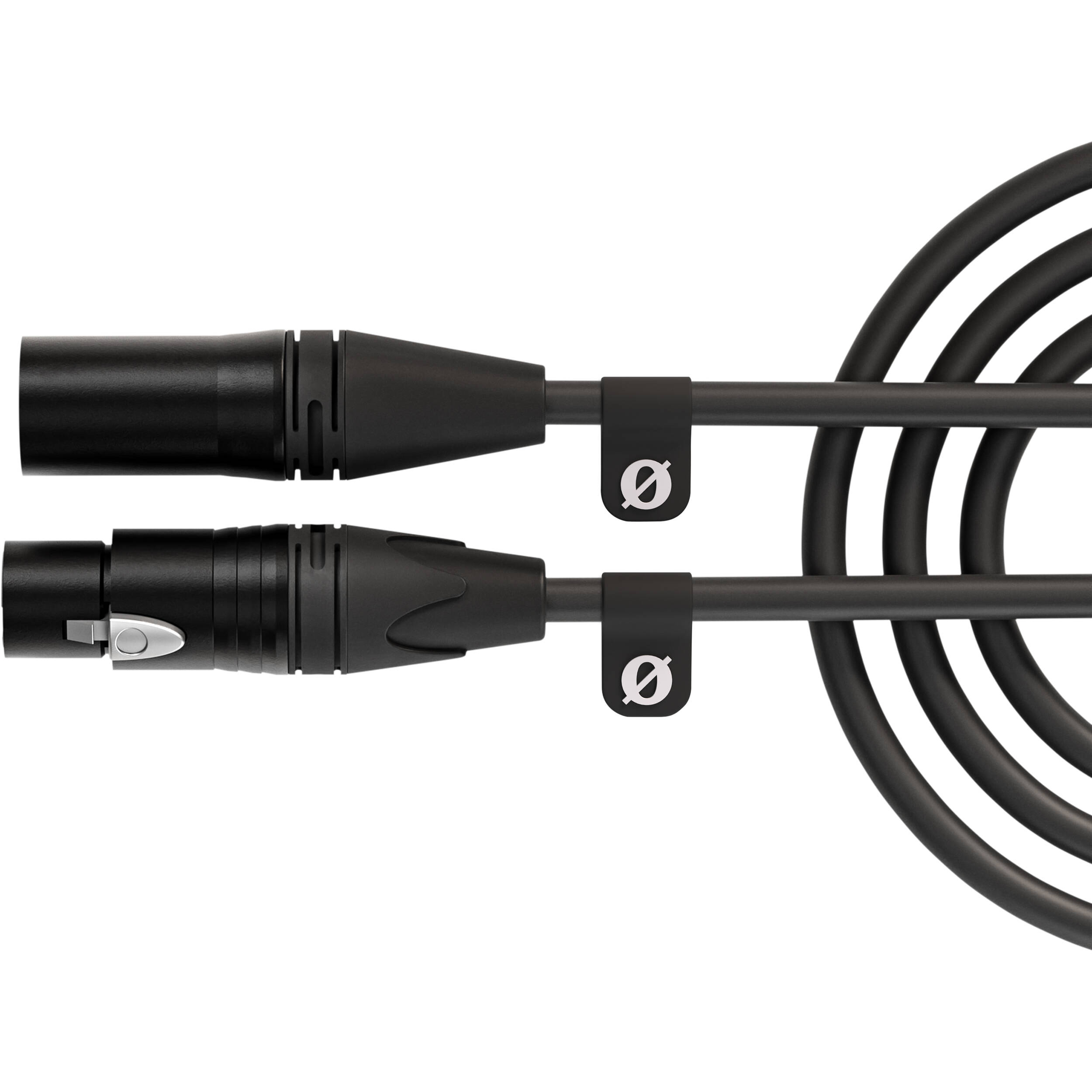 Rode XLR-hun til XLR-han kabel 3m (sort)