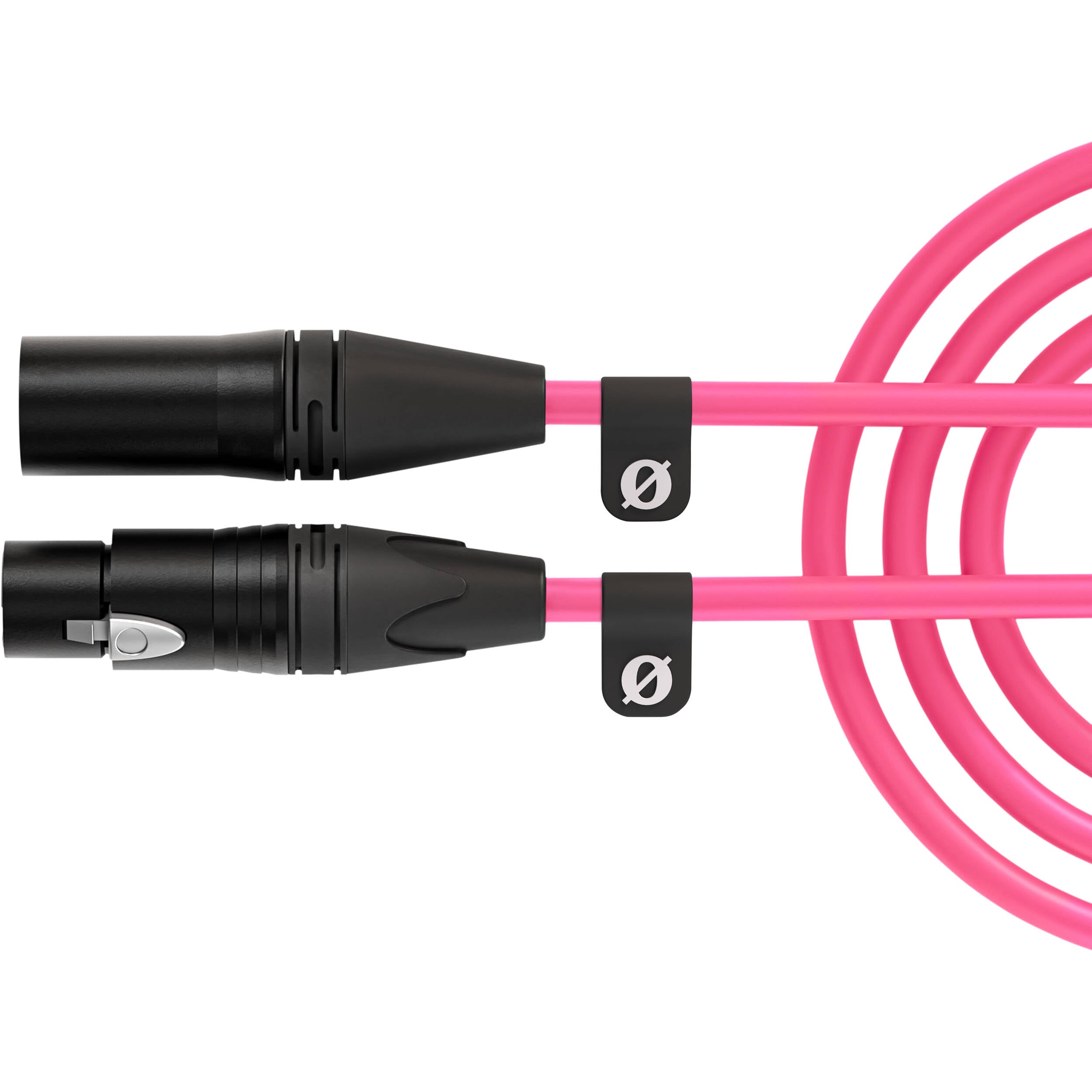 Rode XLR-hun til XLR-han kabel 3m (lyserød)