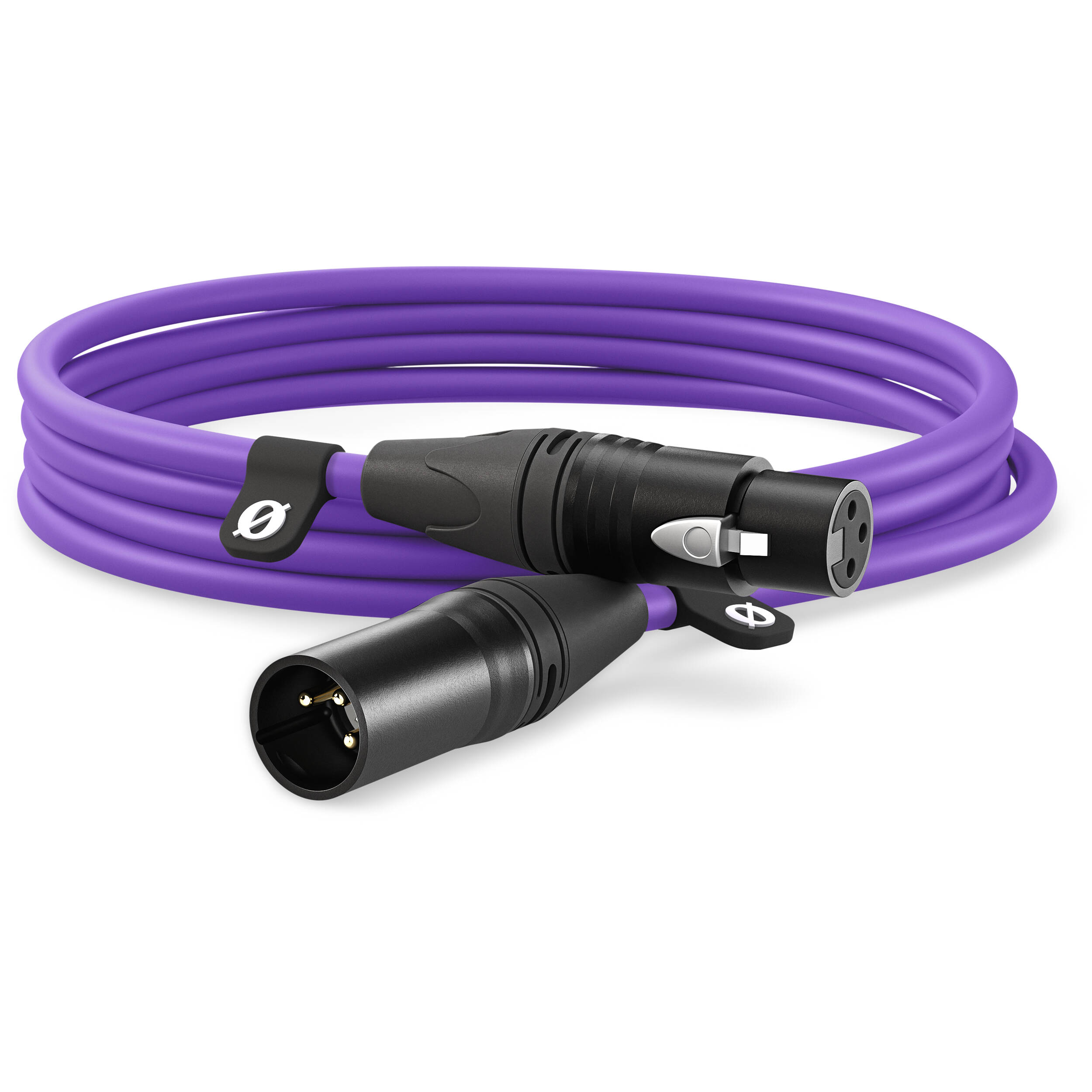 Rode XLR-hun til XLR-han kabel 3m (lilla)
