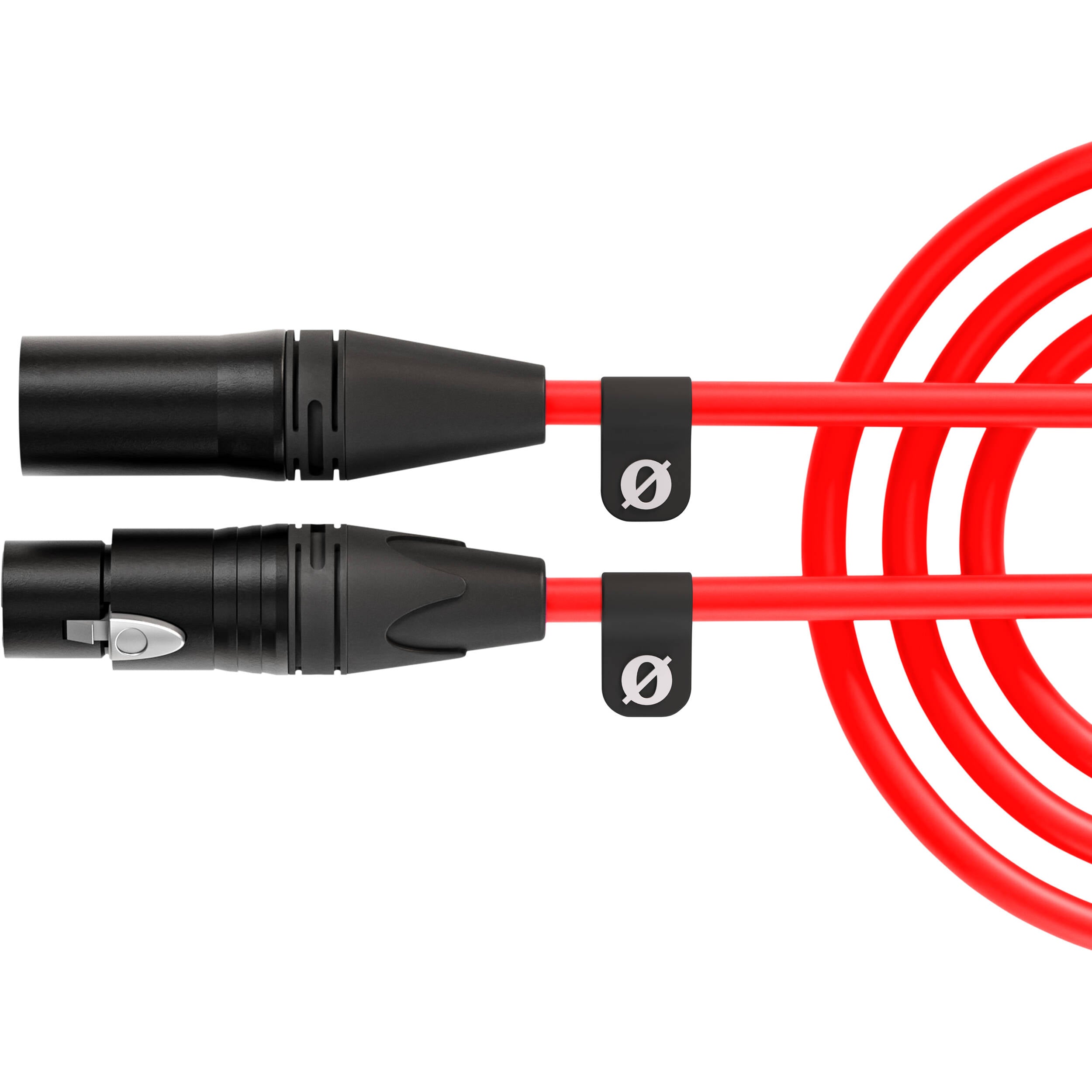 Rode XLR-hun til XLR-han kabel 3m (rød)