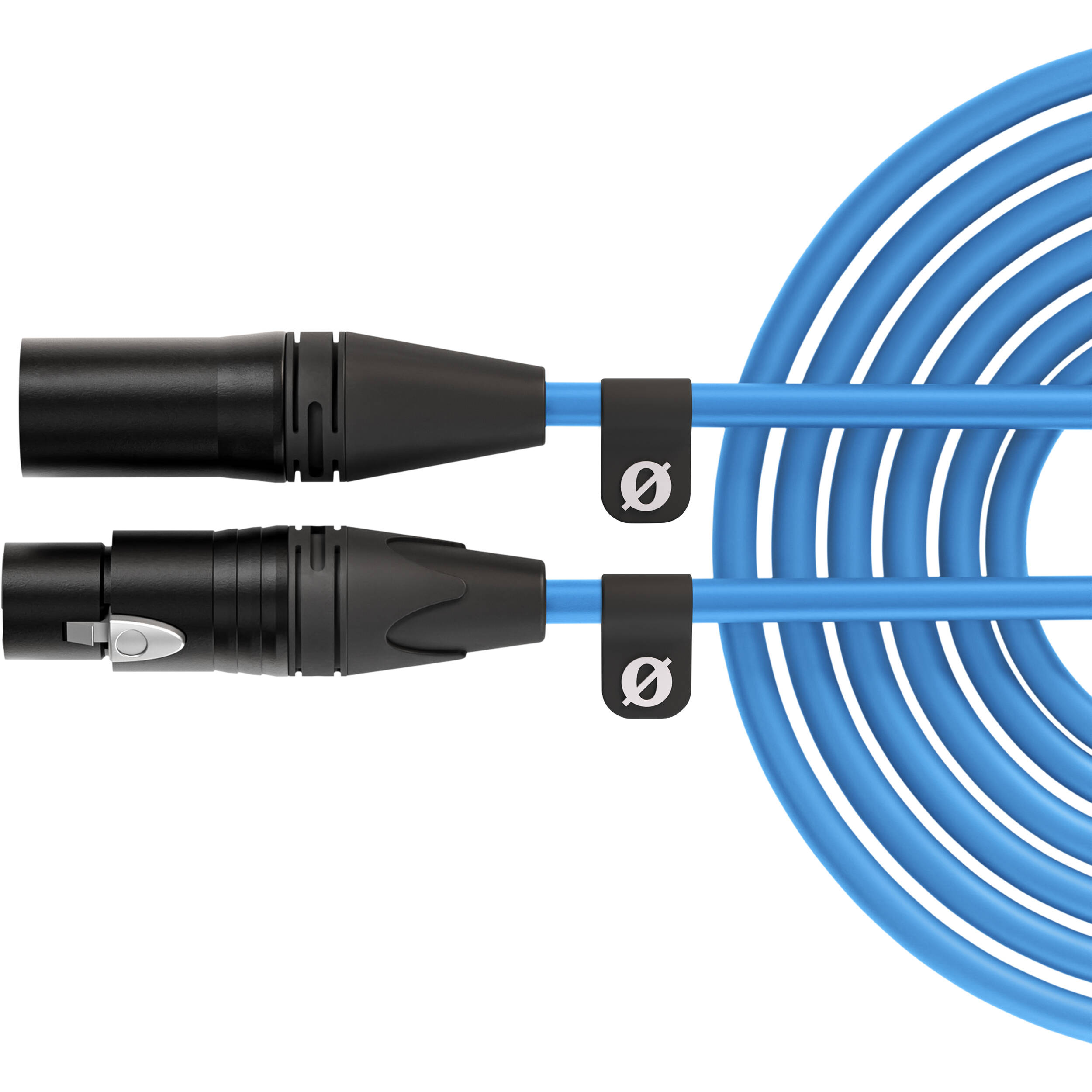 Rode XLR-hun til XLR-han kabel 6m (blå)