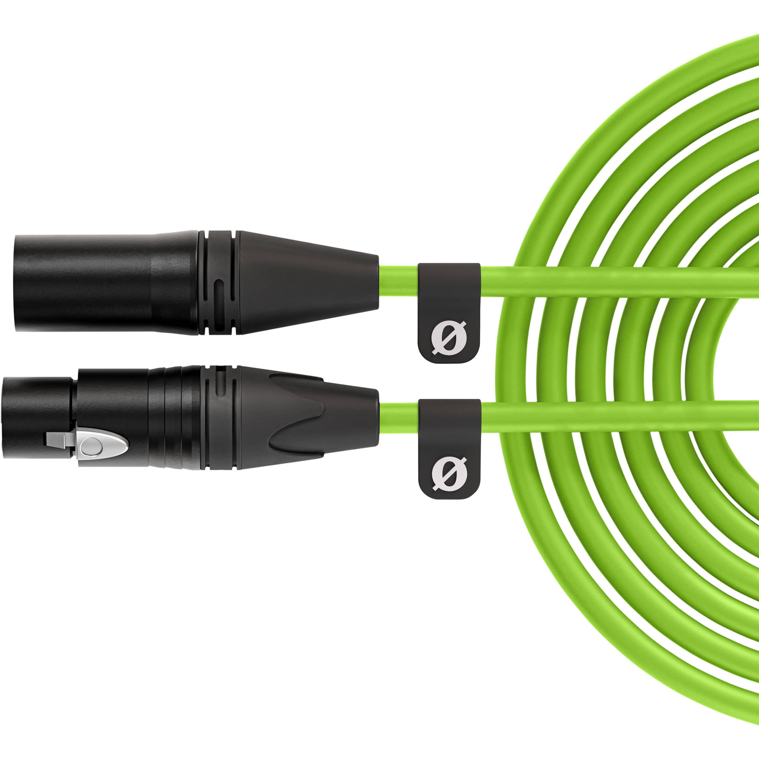 Rode XLR-hun til XLR-han kabel 6m (grøn)