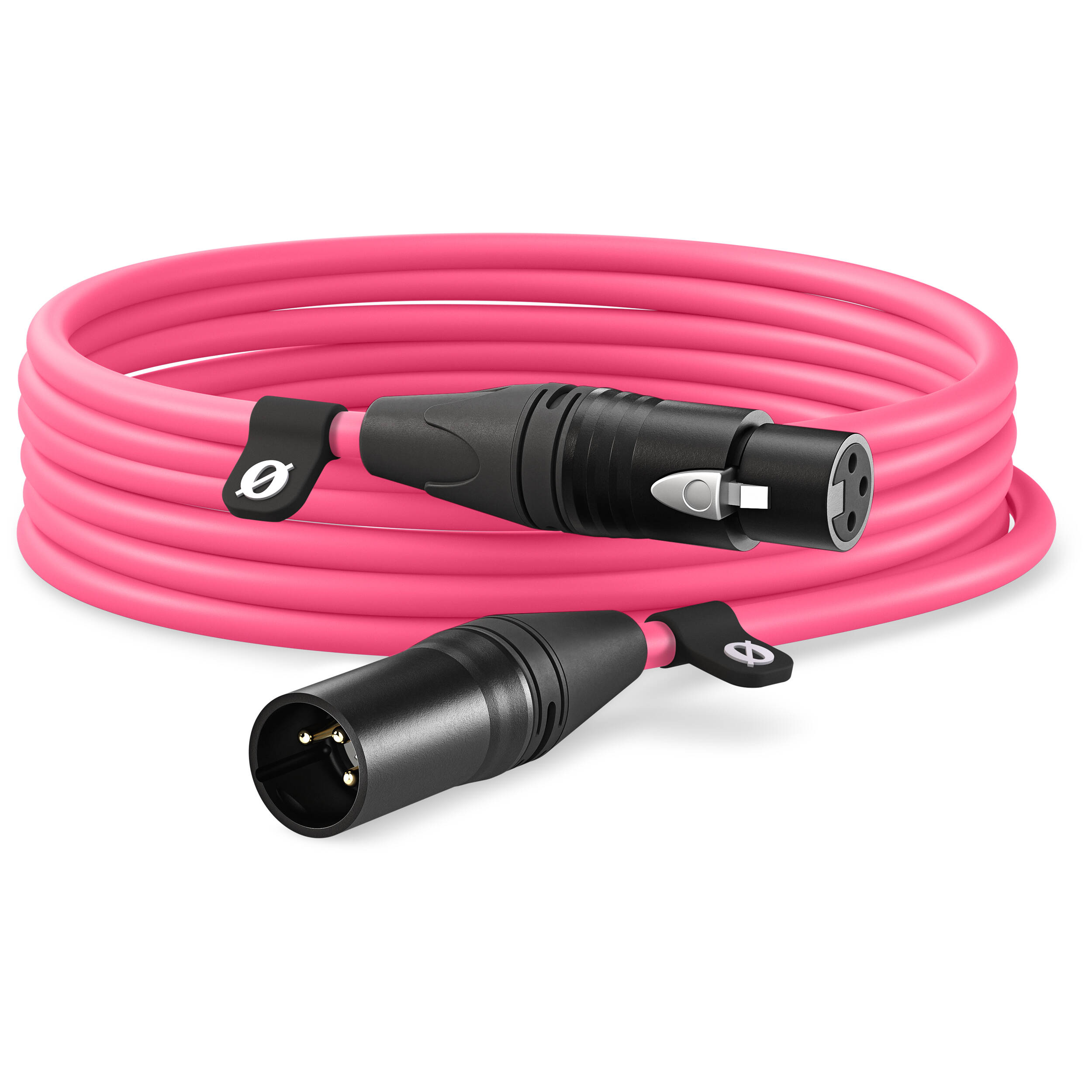 Rode XLR-hun til XLR-han kabel 6m (lyserød)