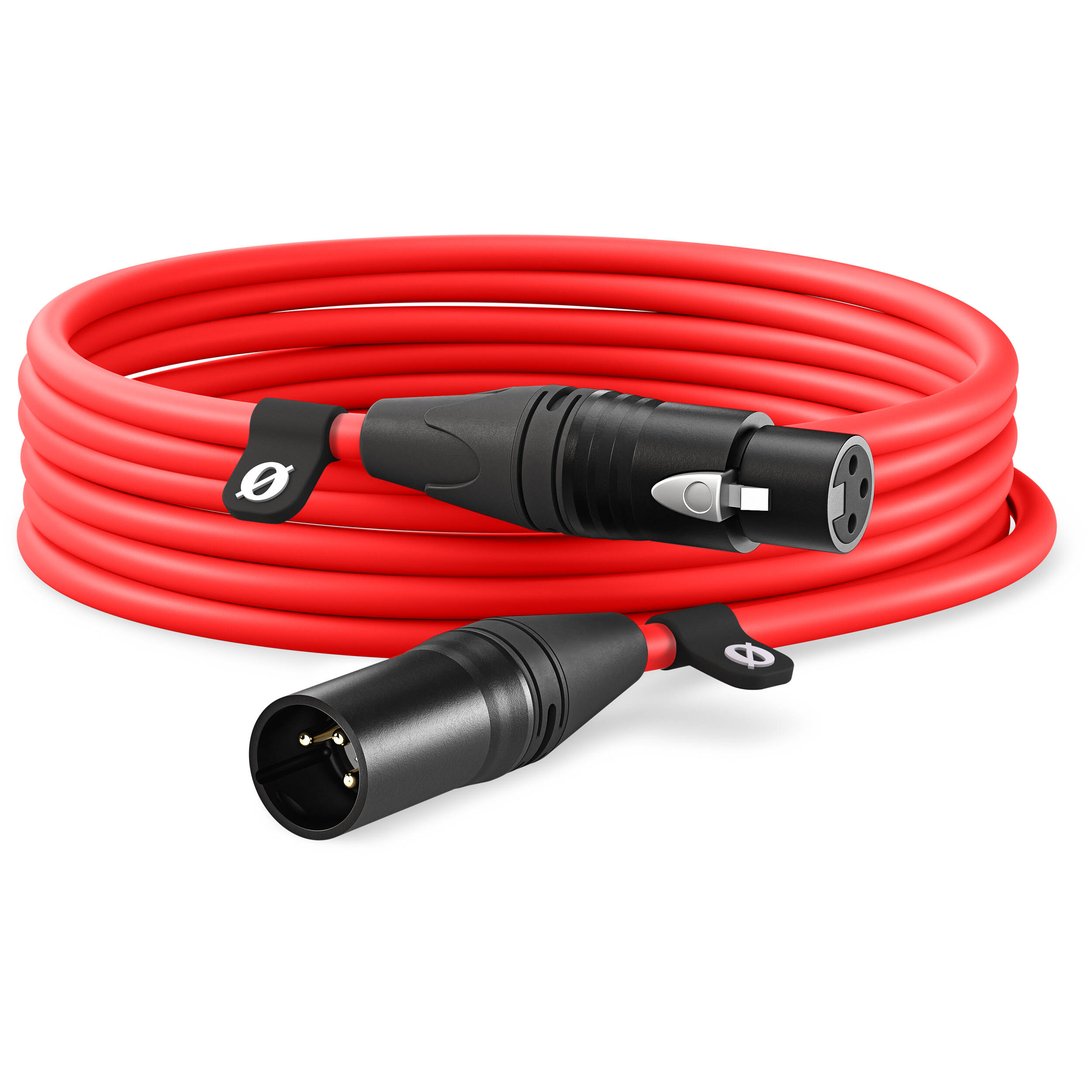 Rode XLR-hun til XLR-han kabel 6m (rød)