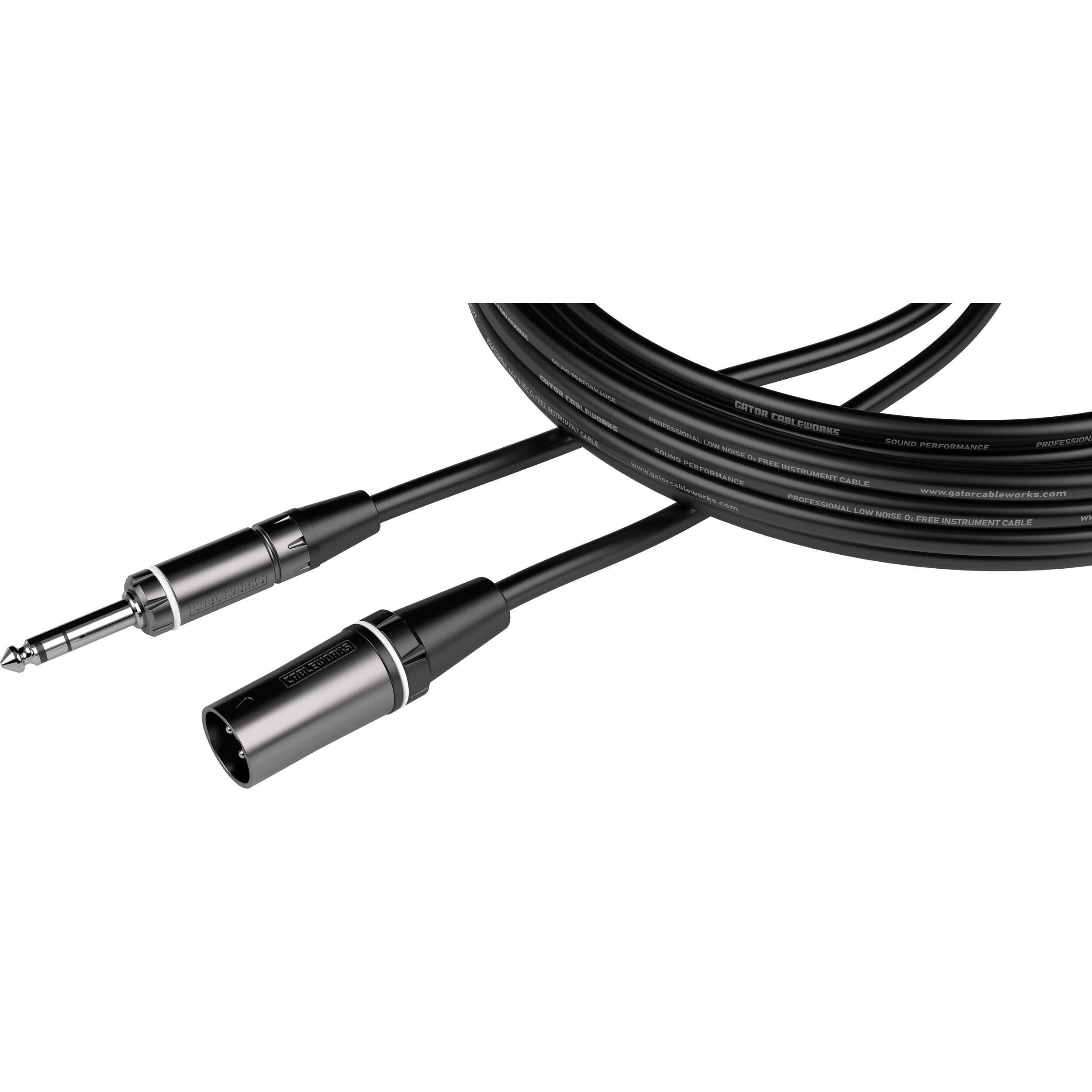 Gator Composer-serien GCWC-XLR-10MTRS XLR-hanstik - 6,3 mm TRS-kabel 3 m