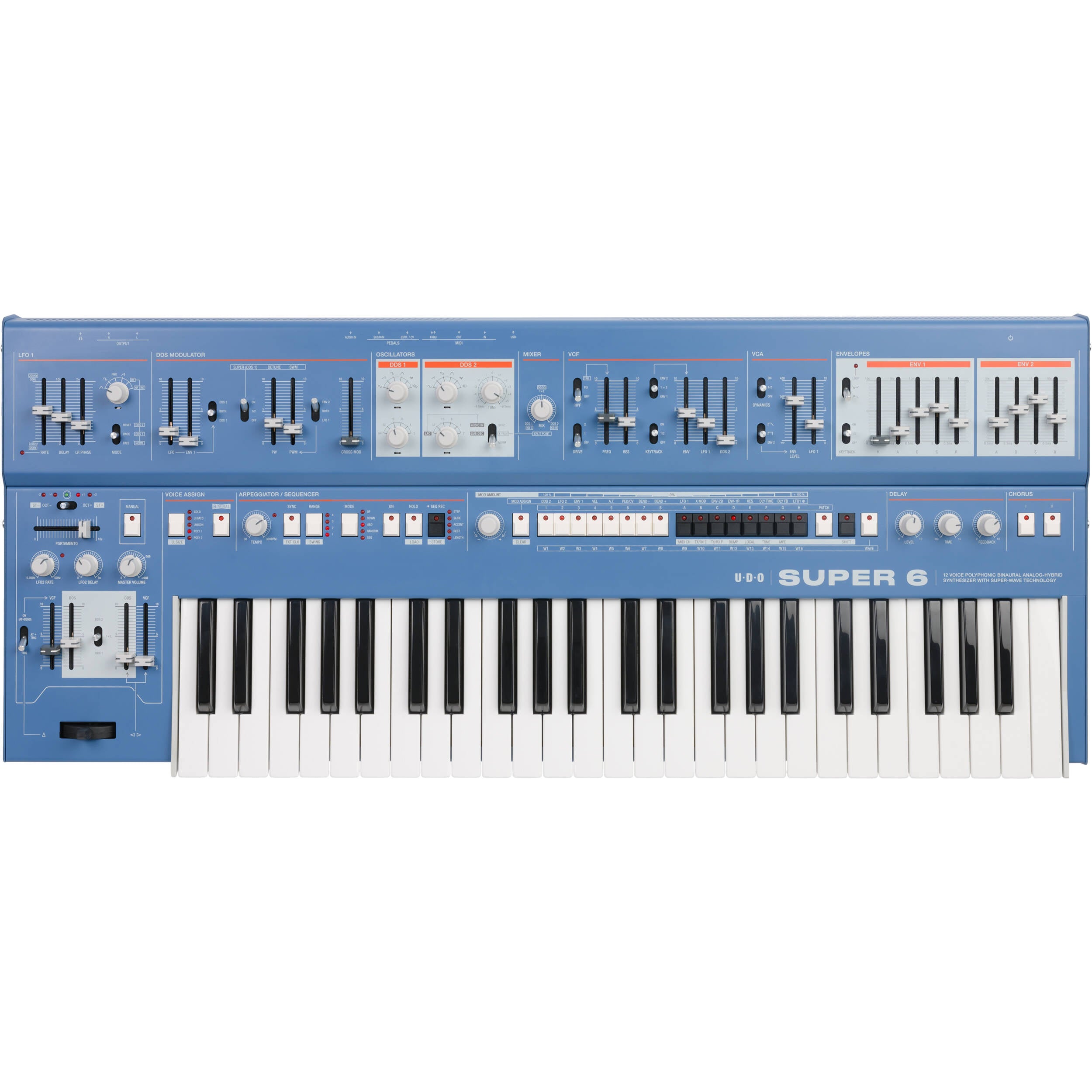 UDO Audio Super 6 keyboard (blåt) 