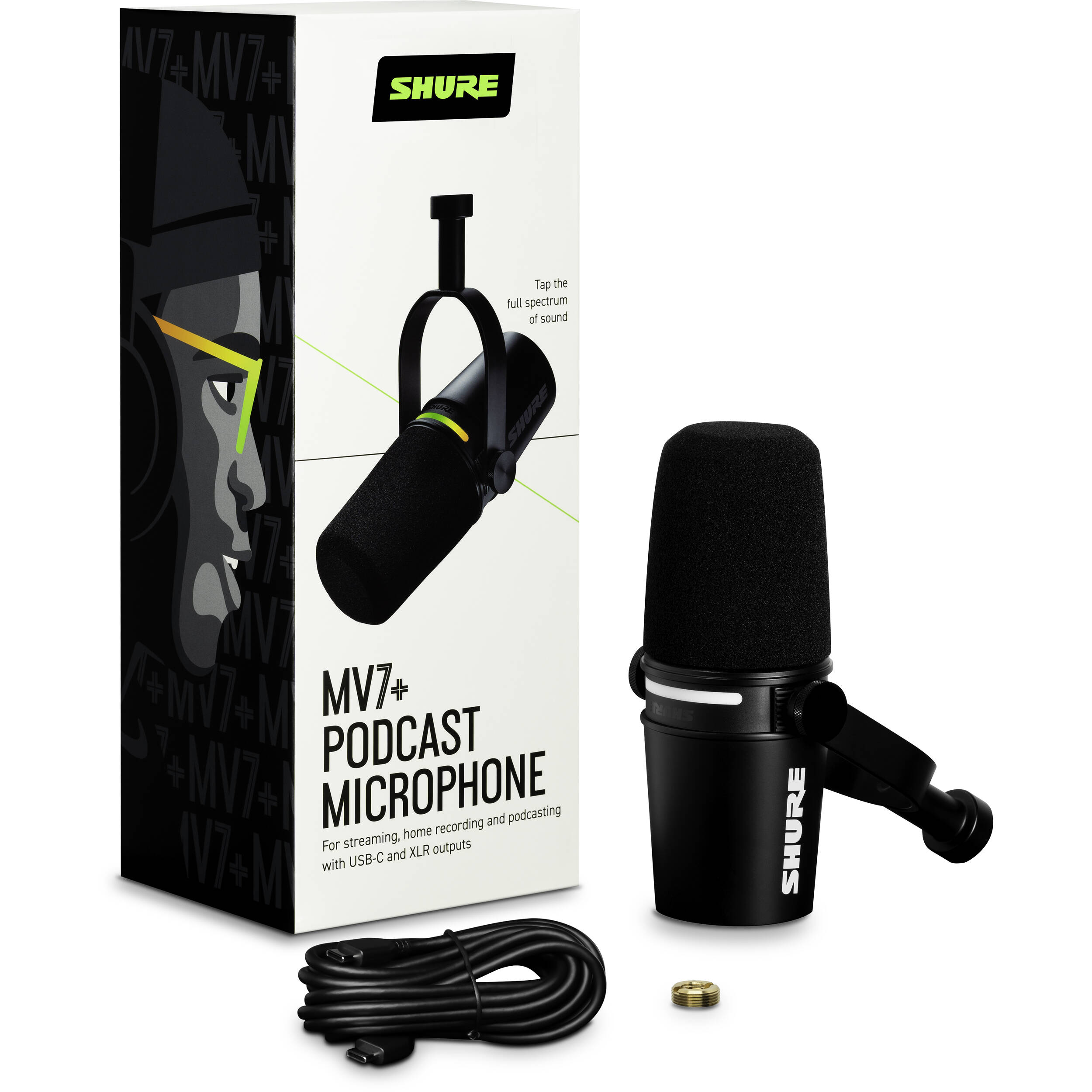 Shure MV7+ (Sort) 