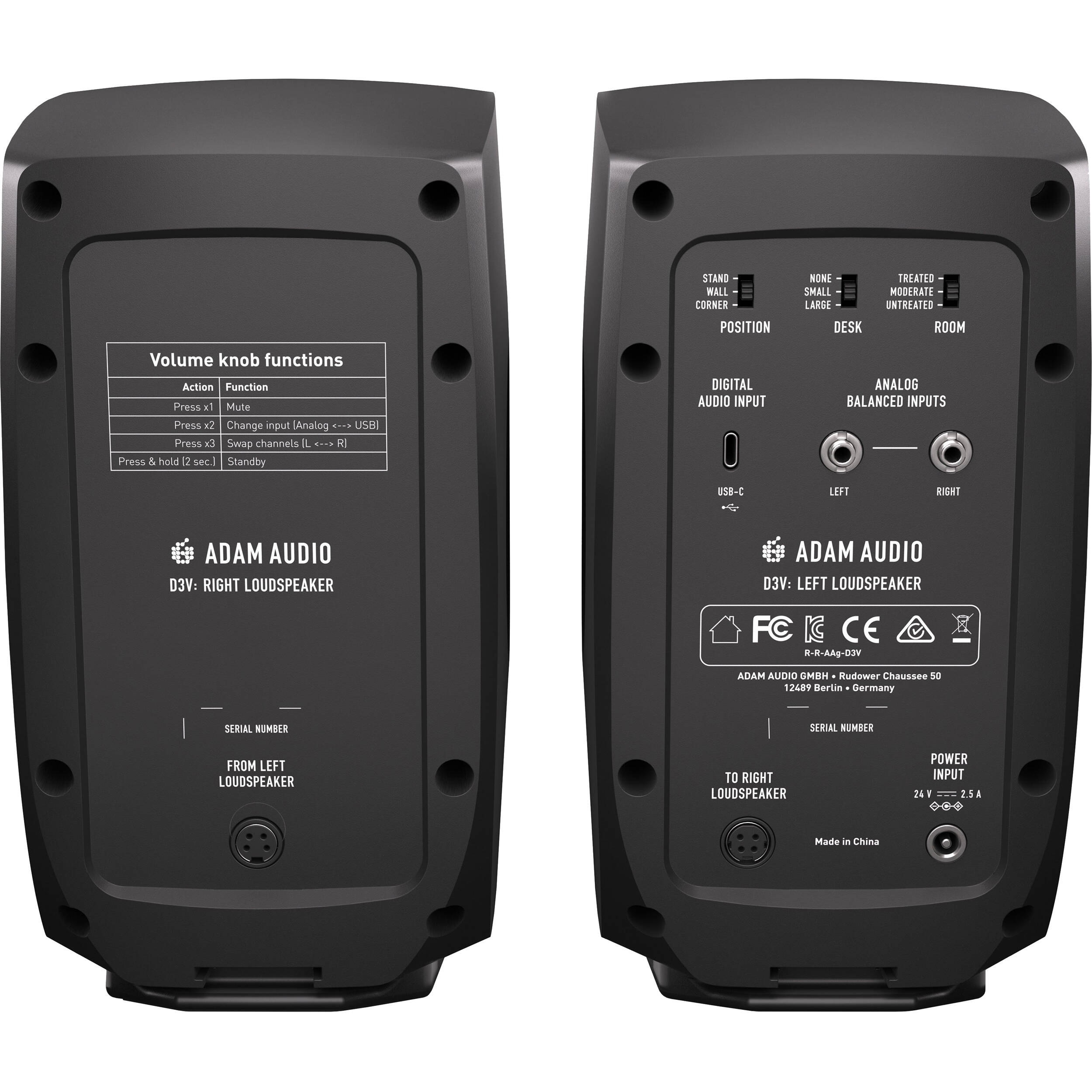 Adam Audio D3V (Par, Sort)