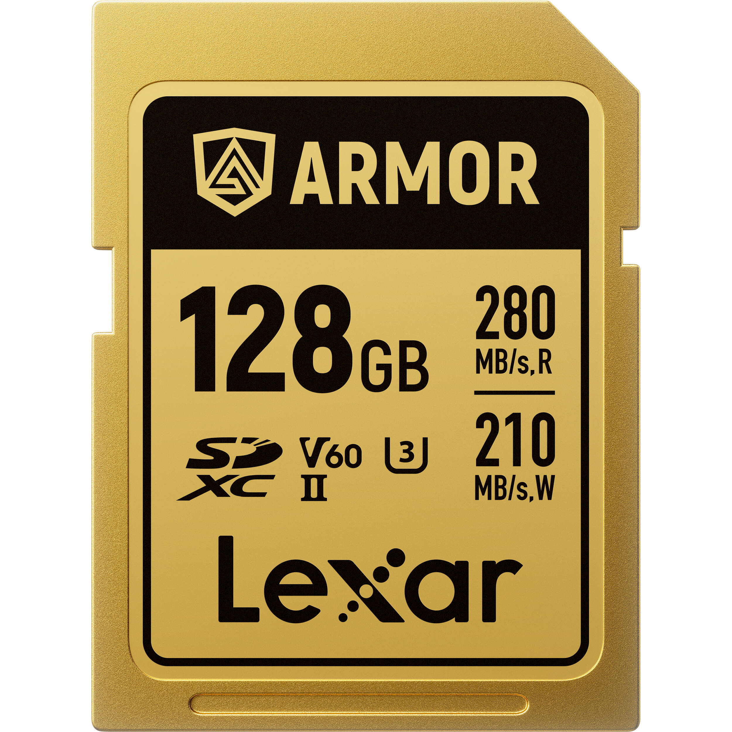 Lexar SDXC ARMOR Gold UHS-II U3, Stainless Steel, IP68 R280/W210 (V60) Memory Card