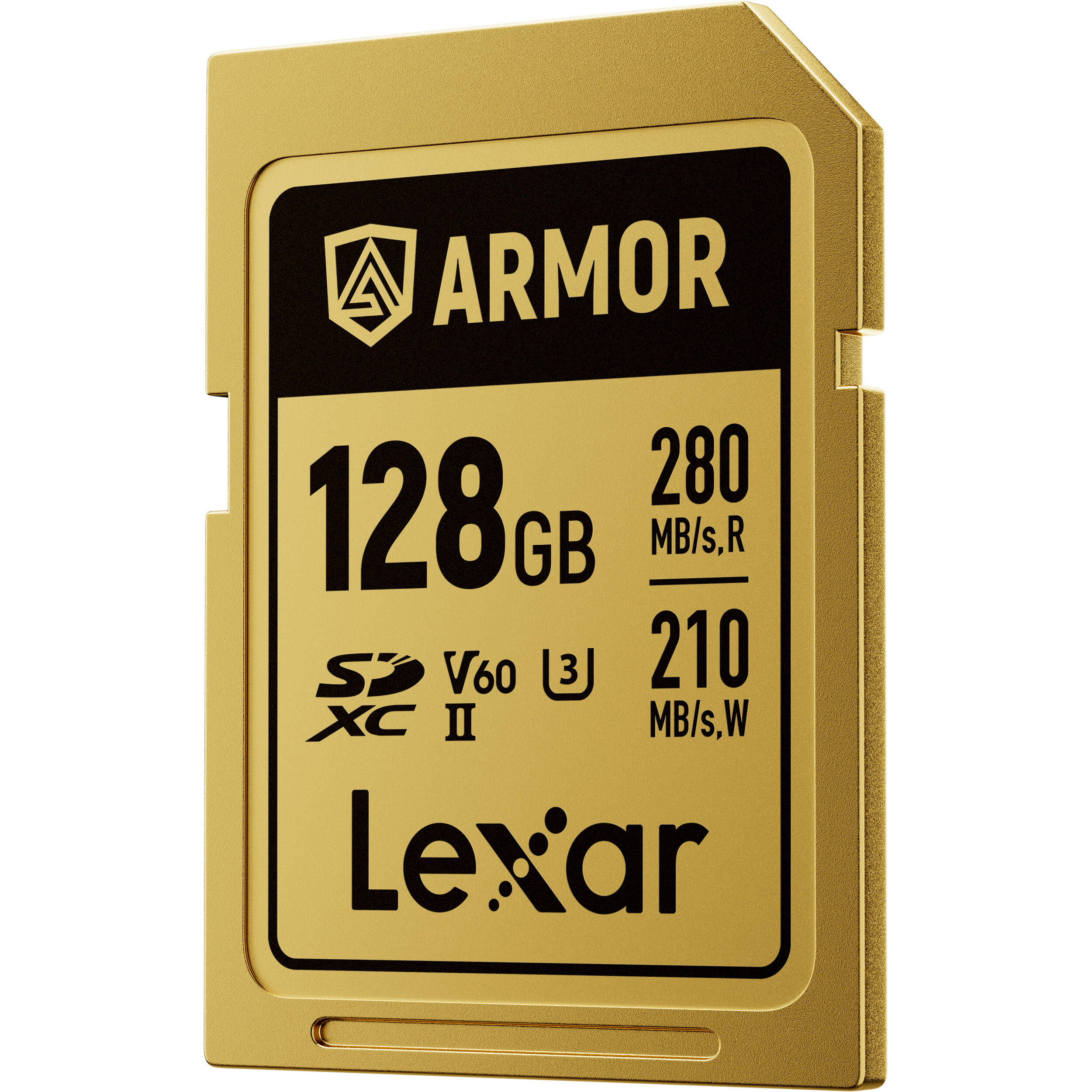Lexar SDXC ARMOR Gold UHS-II U3, Stainless Steel, IP68 R280/W210 (V60) 128GB Memory Card