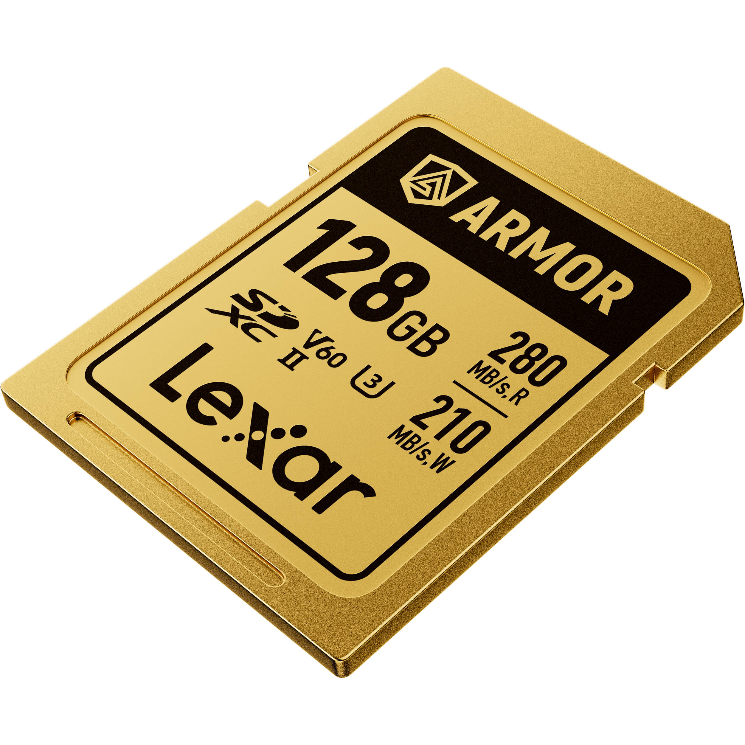 Lexar SDXC ARMOR Gold UHS-II U3, Stainless Steel, IP68 R280/W210 (V60) 128GB Memory Card