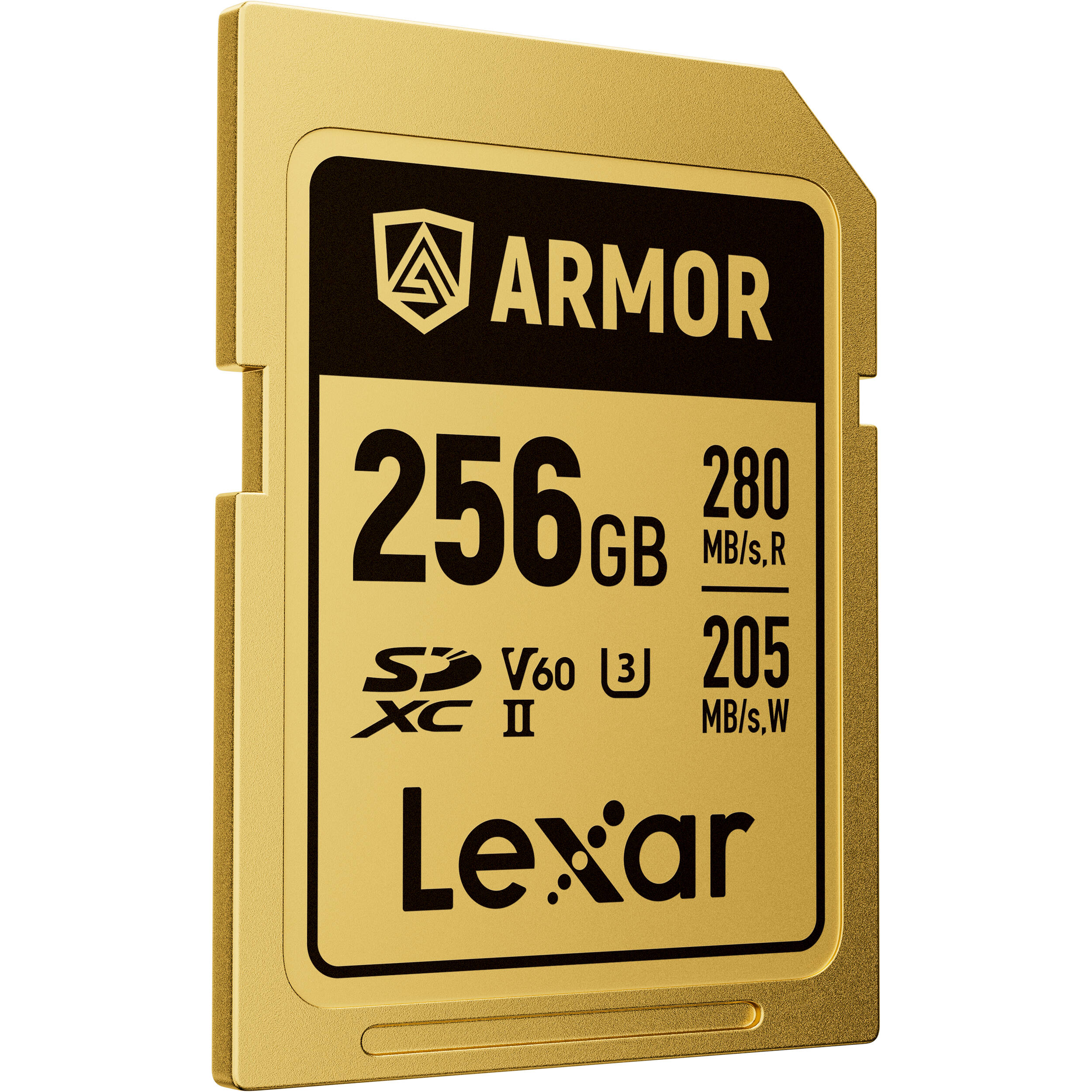 Lexar SDXC ARMOR Gold UHS-II U3, Stainless Steel, IP68 R280/W210 (V60) 256GB Memory Card