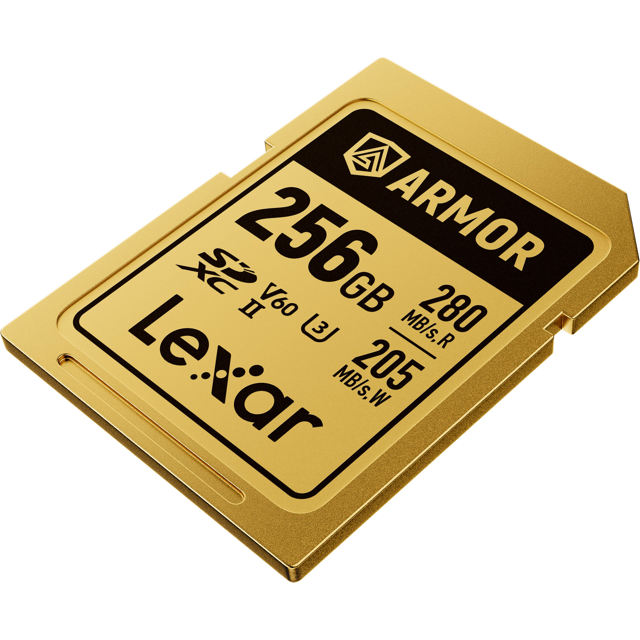 Lexar SDXC ARMOR Gold UHS-II U3, Stainless Steel, IP68 R280/W210 (V60) 256GB Memory Card