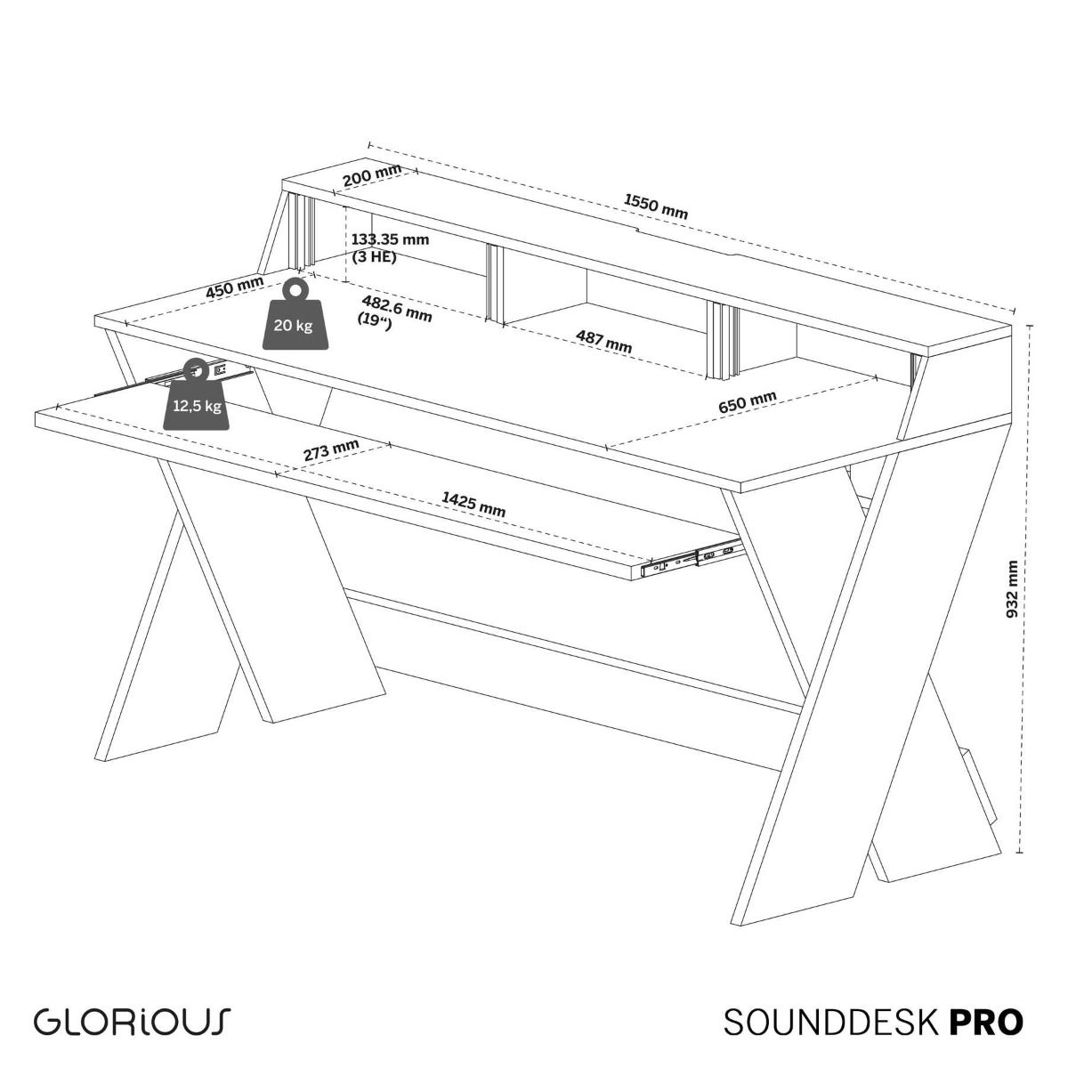 Glorious Sound Desk Compact (Walnut)