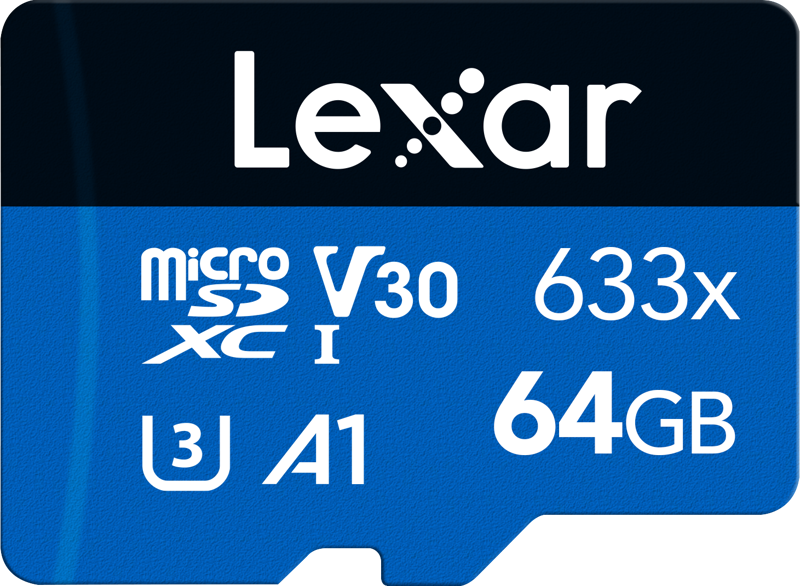 Lexar 633X microSDHC/SDXC (V30) R95/W45 64GB Memory Card (No Adapter)