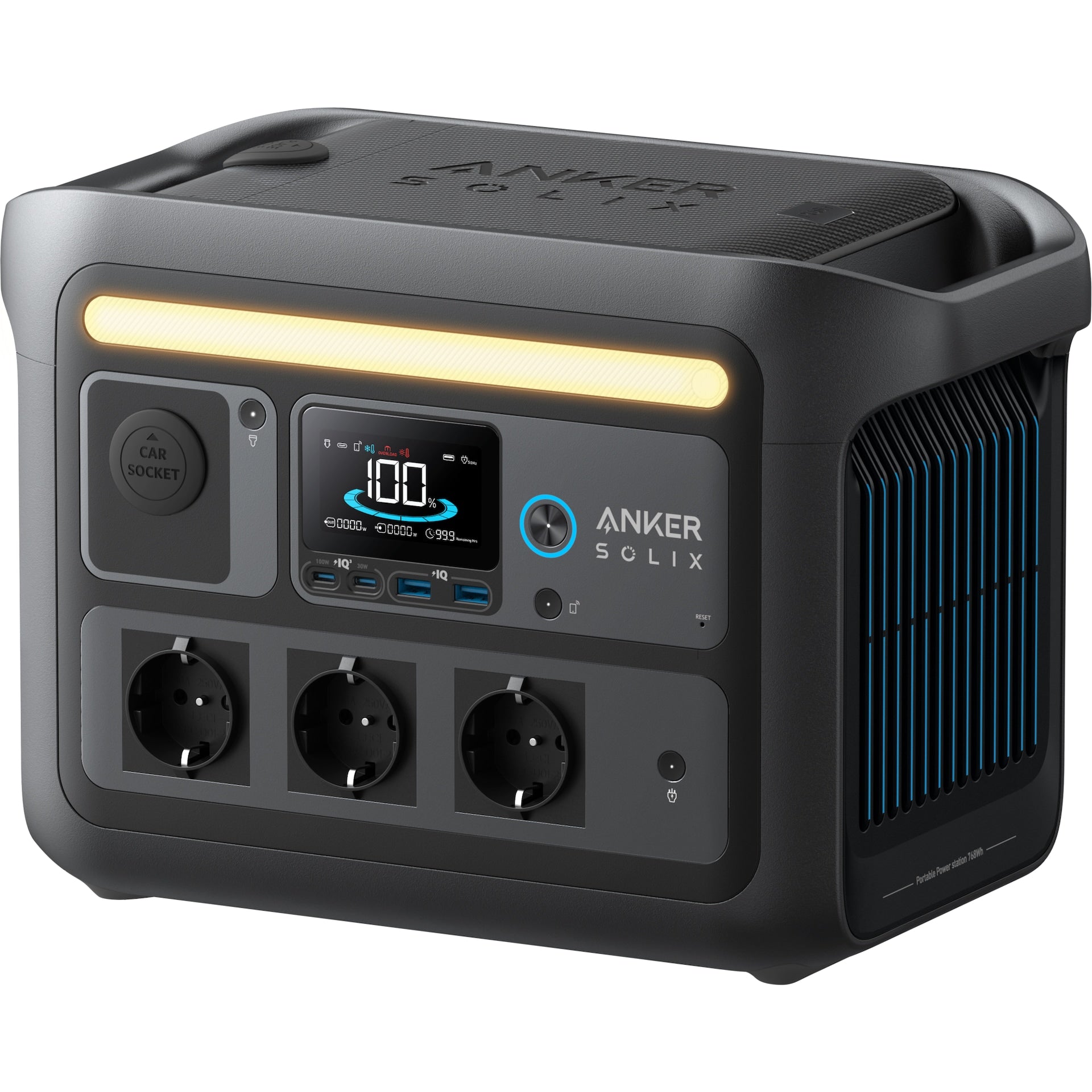Anker Solix C800X bærbar strømstation (768 Wh, 1200 W)