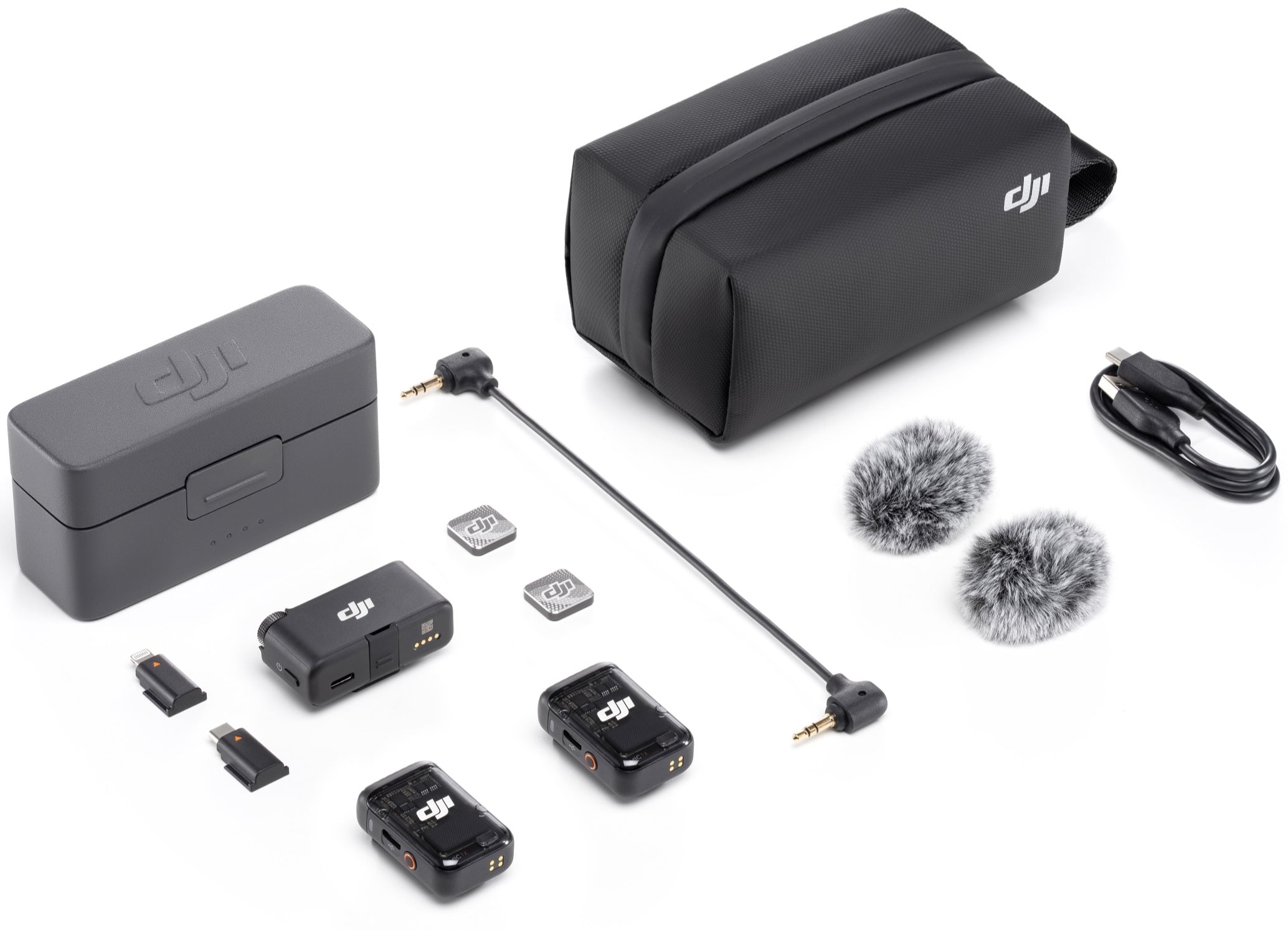 DJI Mic 2 (2 TX + 1 RX + opladningsetui, Shadow Black)