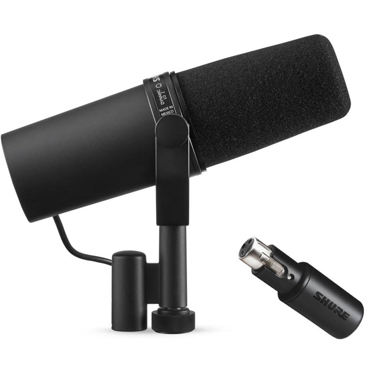 Shure SM7B + MVX2U XLR-to-USB Adapter Bundle