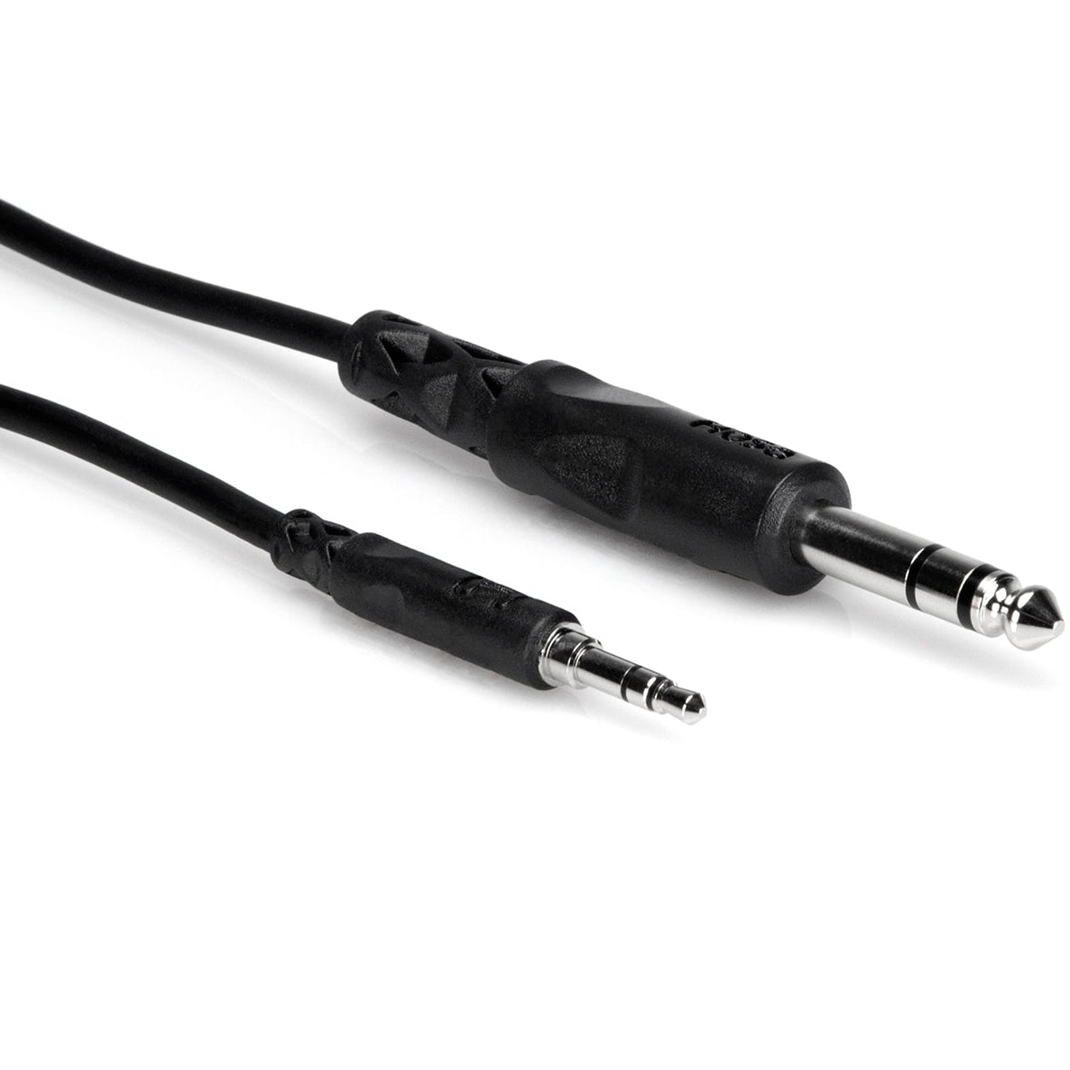 Hosa CMS-105 1.5m 3.5mm TRS to 6.3mm TRS audio cable with durable connectors for clear sound transmission.