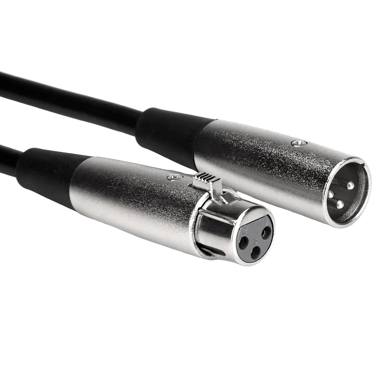 Hosa MCL-125 XLR-female to XLR-male cable, 7.6m length, showcasing connectors and durable design.
