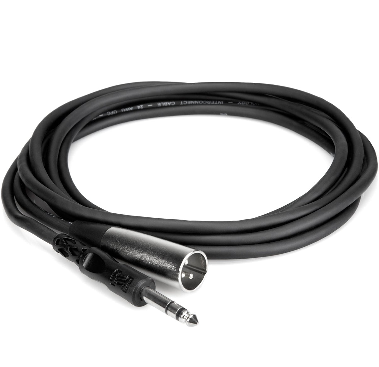 Hosa STX-115M 6.3mm TRS to XLR male cable, 4m length, coiled design, ideal for audio connections.