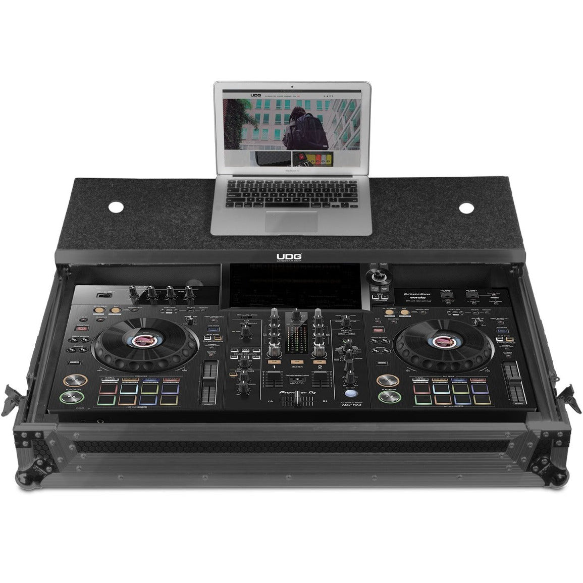 UDG Ultimate Flightcase XDJ-RX3 Plus Laptop Tray + Wheels (U91075BL)
