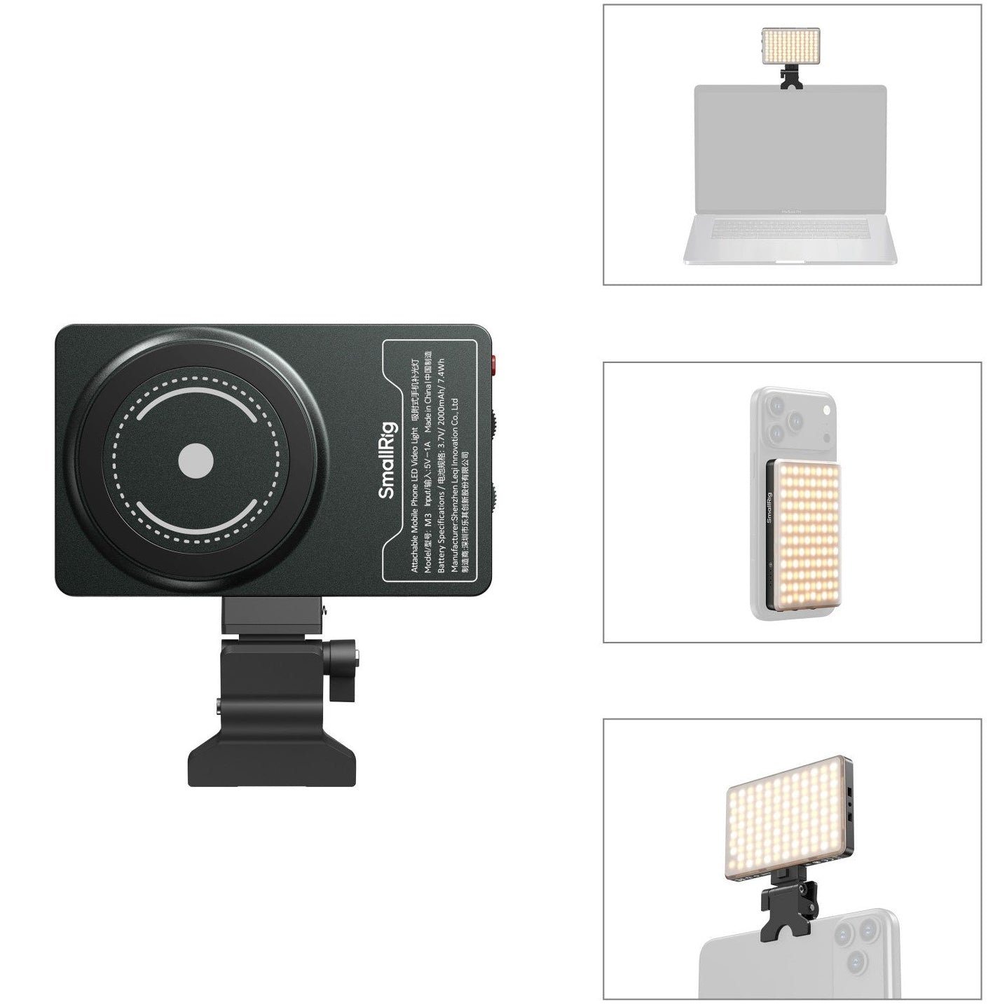 SmallRig M3 Attachable Mobile Phone LED Video Light with Clip