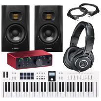 Arturia KeyLab Essential 61 MK3 (White) + Adam T5V + Audio Technica ATH-M40x + Focusrite Scarlett Solo 4th Gen Bundle